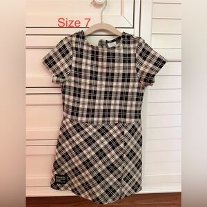 ZARA Kids | Black & White | PLAID JUMPSUIT